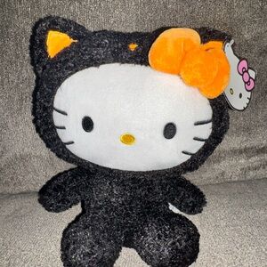 Sanrio Black and Orange Hello Kitty Stuffed Animal